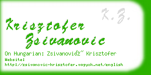 krisztofer zsivanovic business card